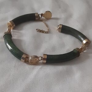 Elegant Green and Gold Bracelet